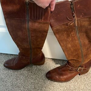 Knee high suede boots